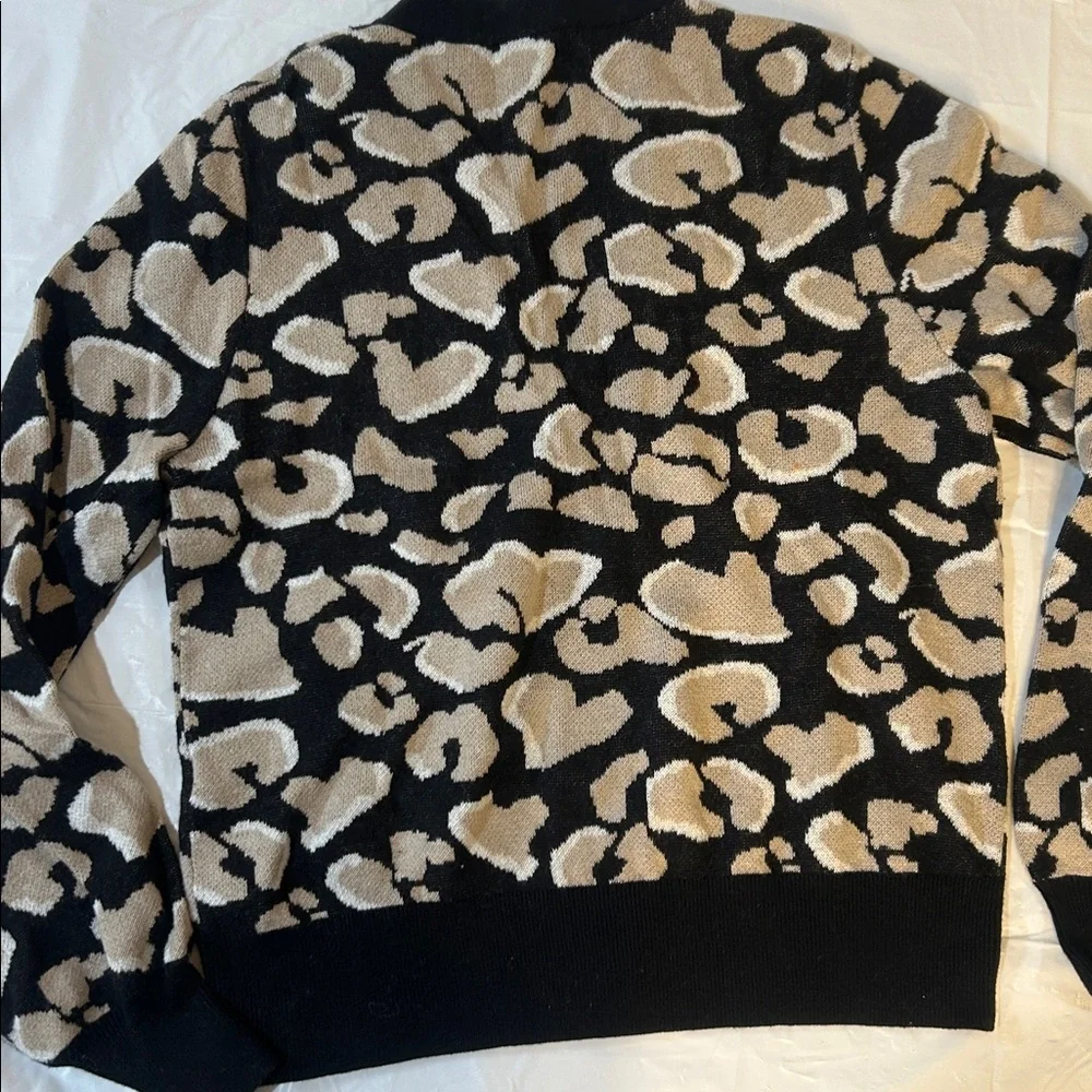 Splendid cashmere blend leopard print cardigan size S - Picture 4 of 9